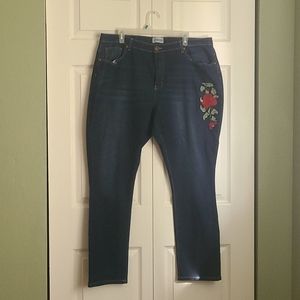 Embroidered Skinny Jeans